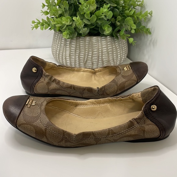 Coach Chelsea Ballet Flats Canvas Leather Toe Cap, Women's Size 6.5 - Picture 10 of 15
